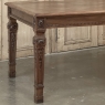 French Louis XVI Style Walnut Dining Table with Parquetry Top