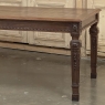French Louis XVI Style Walnut Dining Table with Parquetry Top