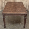 French Louis XVI Style Walnut Dining Table with Parquetry Top