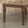 French Louis XVI Style Walnut Dining Table with Parquetry Top
