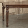 French Louis XVI Style Walnut Dining Table with Parquetry Top