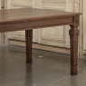 French Louis XVI Style Walnut Dining Table with Parquetry Top