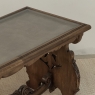 Belgian Renaissance Revival Walnut Coffee Table with Protective Glass Top