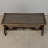 Belgian Renaissance Revival Walnut Coffee Table with Protective Glass Top