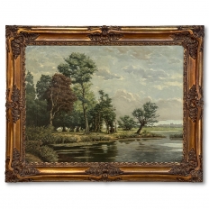 Framed Oil Painting on Canvas by George Roelandt (
