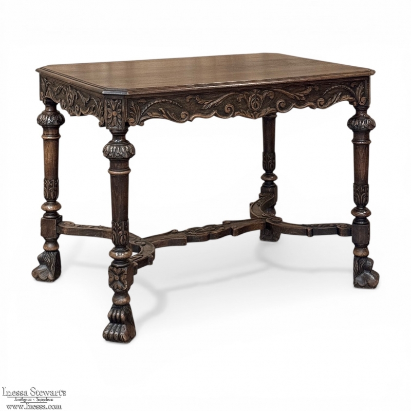 19th Century Renaissance Revival End Table ~ Library Table