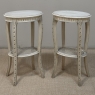 Pair Louis XVI Painted Oval End Tables