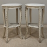 Pair Louis XVI Painted Oval End Tables