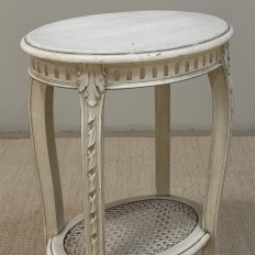 Pair Louis XVI Painted Oval End Tables