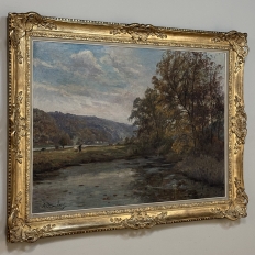 Framed Oil Painting On Canvas By Albert Dandoy (1885-1977) 'Tailfer Pond'