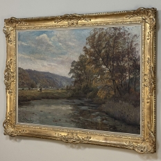 Framed Oil Painting On Canvas By Albert Dandoy (1885-1977) 'Tailfer Pond'