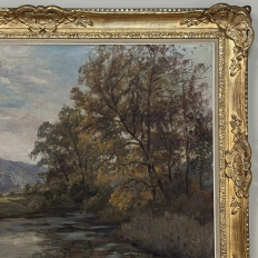 Framed Oil Painting On Canvas By Albert Dandoy (1885-1977) 'Tailfer Pond'