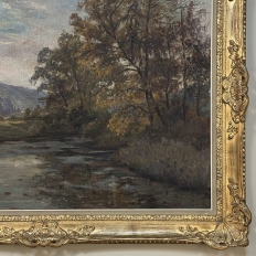Framed Oil Painting On Canvas By Albert Dandoy (1885-1977) 'Tailfer Pond'