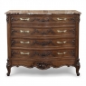 19th Century French Walnut Commode with Rouge Marble Top