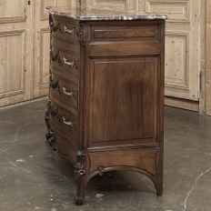 19th Century French Walnut Commode with Rouge Marble Top