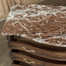 19th Century French Walnut Commode with Rouge Marble Top