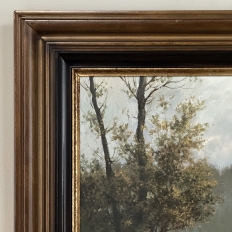 Framed Oil Painting on Canvas by F. Schloten 'Sheep in the Meadow'