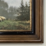 Framed Oil Painting on Canvas by F. Schloten 'Sheep in the Meadow'