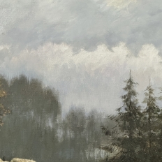 Framed Oil Painting on Canvas by F. Schloten 'Sheep in the Meadow'