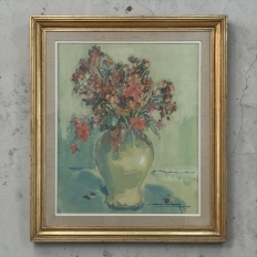 Framed Gouache on Canvas by Louis Van Cutsem (1909-1992), dated 1957
