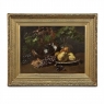 19th Century Framed Oil on Canvas by A. Wauquier in the Original Gilded Frame ~ 'Still Life with Grapes'
