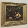 19th Century Framed Oil on Canvas by A. Wauquier in the Original Gilded Frame ~ 'Still Life with Grapes'