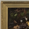 19th Century Framed Oil on Canvas by A. Wauquier in the Original Gilded Frame ~ 'Still Life with Grapes'