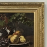 19th Century Framed Oil on Canvas by A. Wauquier in the Original Gilded Frame ~ 'Still Life with Grapes'