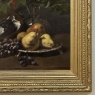 19th Century Framed Oil on Canvas by A. Wauquier in the Original Gilded Frame ~ 'Still Life with Grapes'
