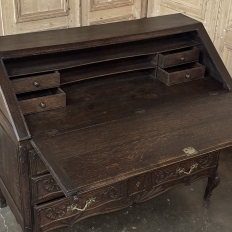 19th Century French Régence Style Carved Oak Secretary Desk