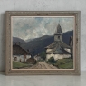 Framed Oil on Canvas by Belgian Landscape Painter Joseph Lemaire (1891–1972) 'Ardennes Village'