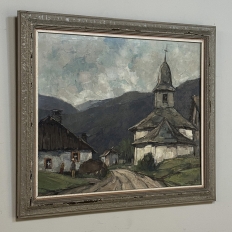 Framed Oil on Canvas by Belgian Landscape Painter Joseph Lemaire (1891–1972) 'Ardennes Village'