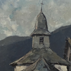 Framed Oil on Canvas by Belgian Landscape Painter Joseph Lemaire (1891–1972) 'Ardennes Village'