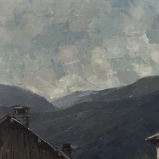 Framed Oil on Canvas by Belgian Landscape Painter Joseph Lemaire (1891–1972) 'Ardennes Village'