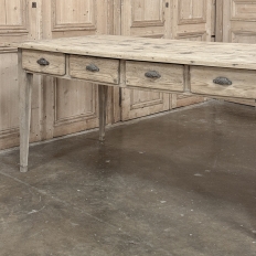 19th Century Stripped Pine Conference Or Dining Table With 16 Drawers