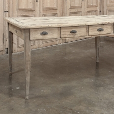 19th Century Stripped Pine Conference Or Dining Table With 16 Drawers