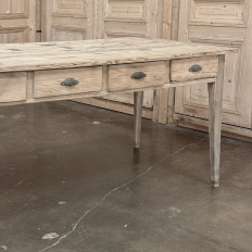 19th Century Stripped Pine Conference Or Dining Table With 16 Drawers