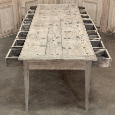 19th Century Stripped Pine Conference Or Dining Table With 16 Drawers