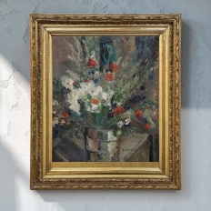 Antique Framed Oil Painting on Canvas by L. E. Muller