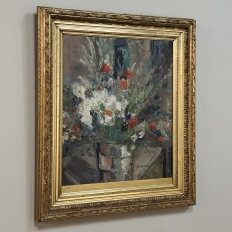 Antique Framed Oil Painting on Canvas by L. E. Muller