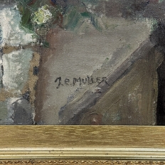 Antique Framed Oil Painting on Canvas by L. E. Muller