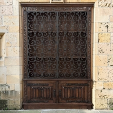 Antique French Gothic & Wrought Iron Bookcase ~ Bibliotheque from Toulouse