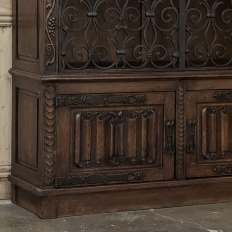 Antique French Gothic & Wrought Iron Bookcase ~ Bibliotheque from Toulouse