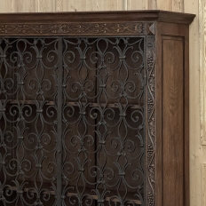 Antique French Gothic & Wrought Iron Bookcase ~ Bibliotheque from Toulouse