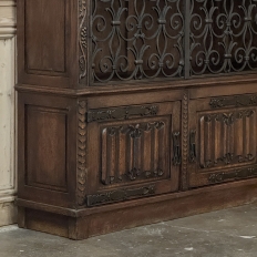 Antique French Gothic & Wrought Iron Bookcase ~ Bibliotheque from Toulouse