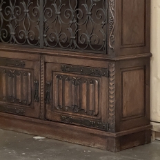 Antique French Gothic & Wrought Iron Bookcase ~ Bibliotheque from Toulouse