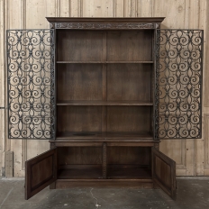 Antique French Gothic & Wrought Iron Bookcase ~ Bibliotheque from Toulouse