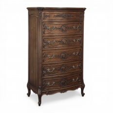 Louis XV Style French Solid Walnut Chiffoniere