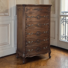 Louis XV Style French Solid Walnut Chiffoniere