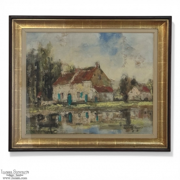 Framed Oil Painting on Canvas by Edmond De Meulenaire (1884&ndash;1963)
